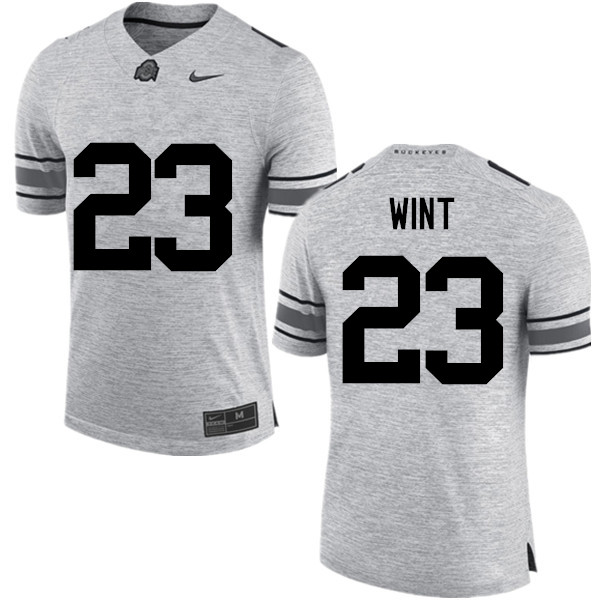 Men Ohio State Buckeyes #23 Jahsen Wint College Football Jerseys Game-Gray